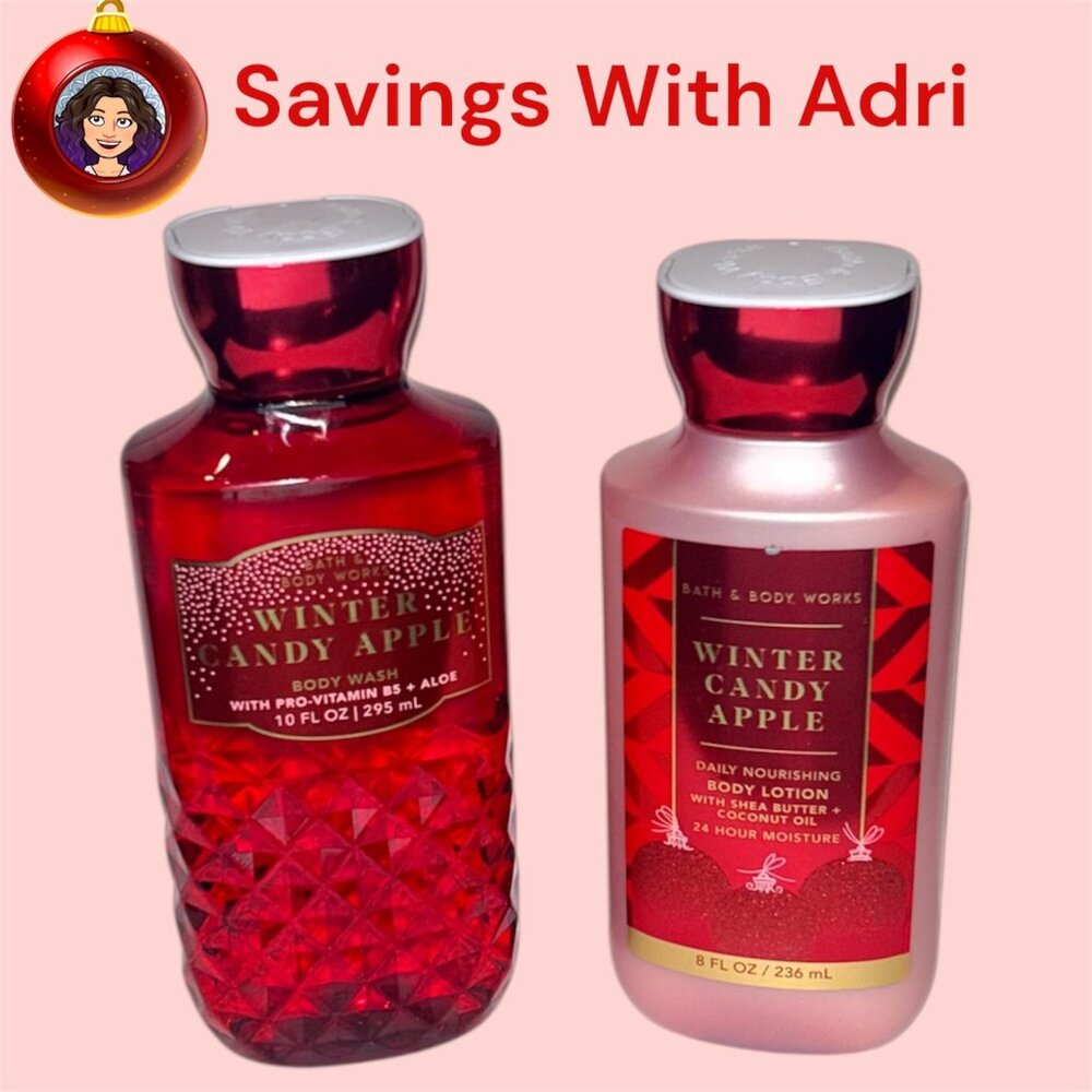 2x Bath & Body Works Winter Candy Apple Body Wash and Body Lotion